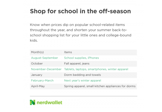 Shop for School in the off season