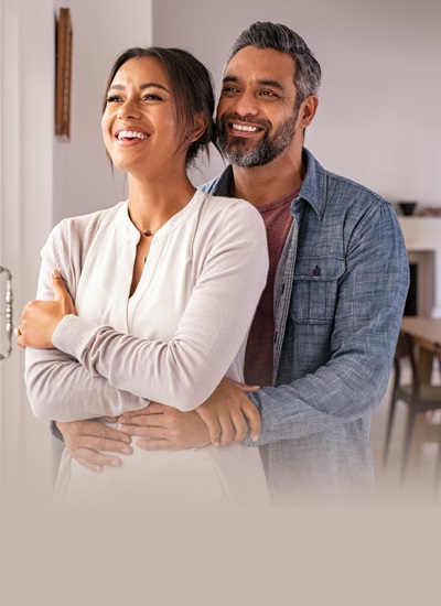 Couple embracing