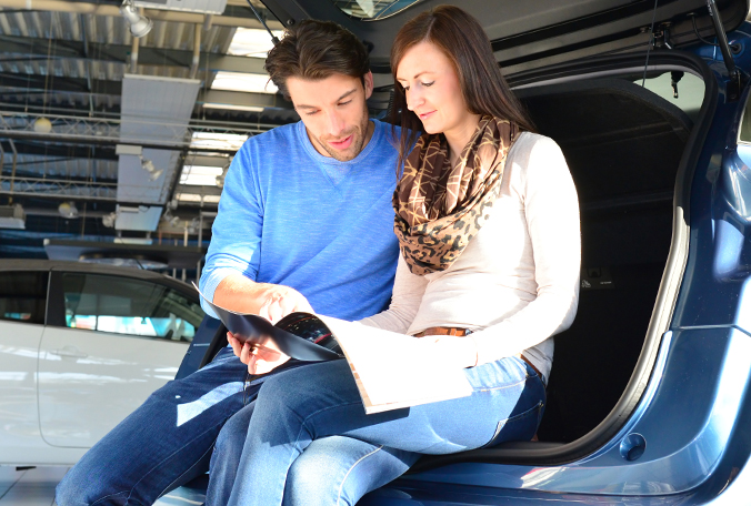 Couple Car Shopping Couple shopping for a car loan